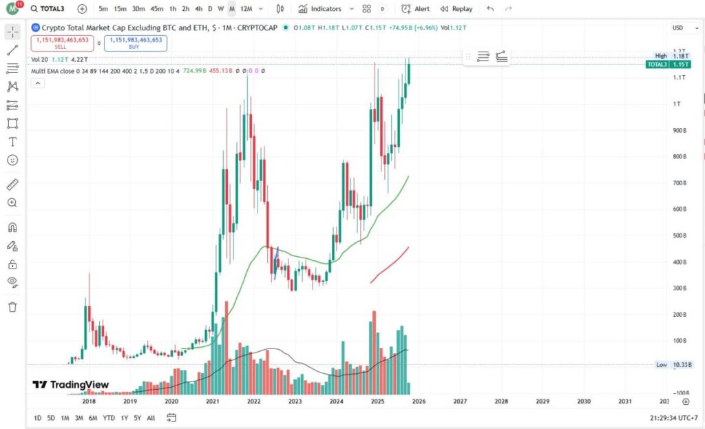 2025年的山寨币：当TOTAL3创下新高，但你的投资组合却没有动静
